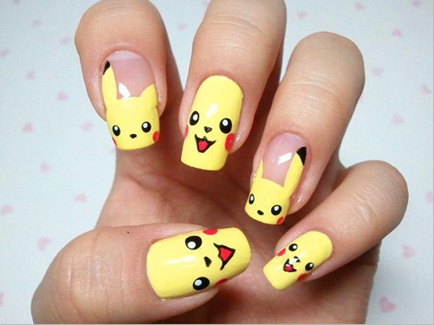 Nail art Pikachu